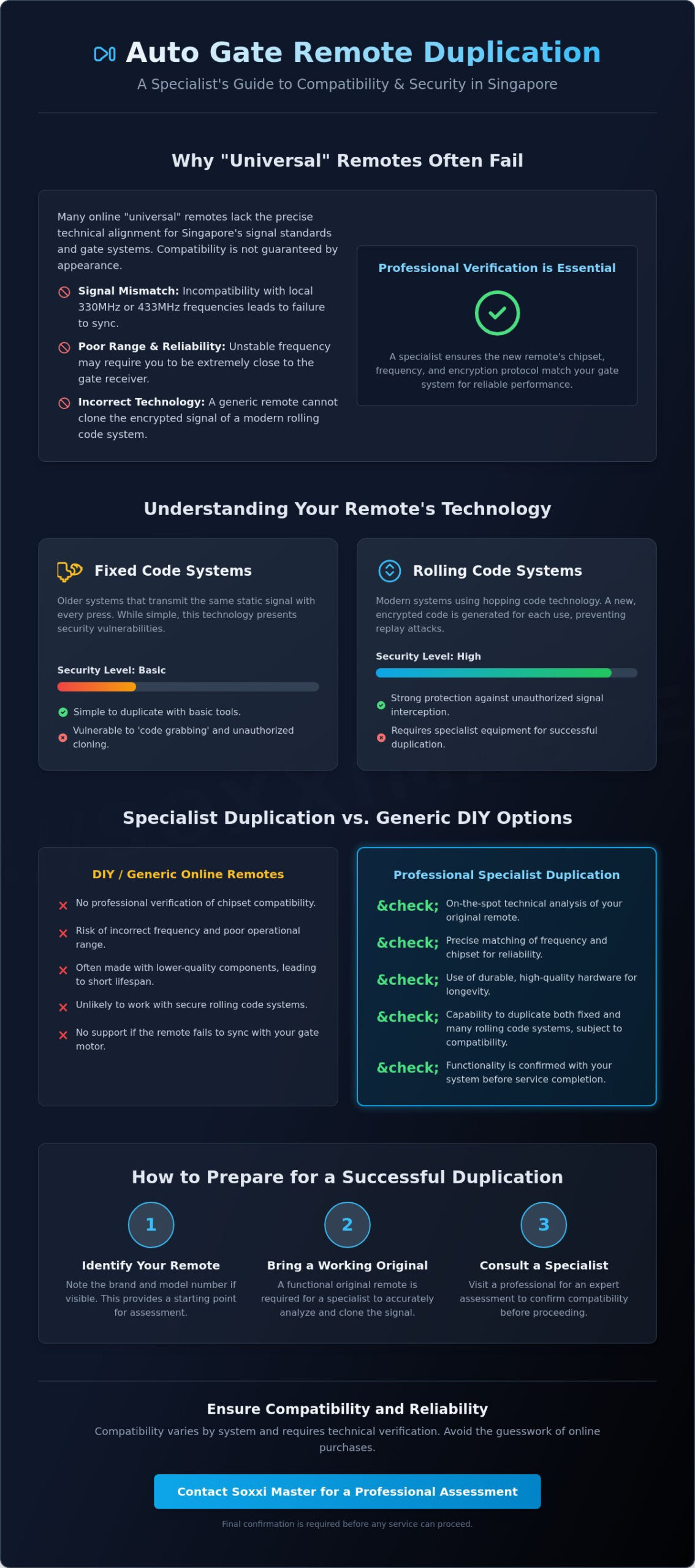 Universal Auto Gate Remote Duplication in Singapore: The 2026 Specialist Guide